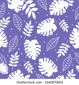 A simple pattern of leaves. Blue background,pattern of leaves. The print is well suited for Wallpaper, textiles, and packaging.