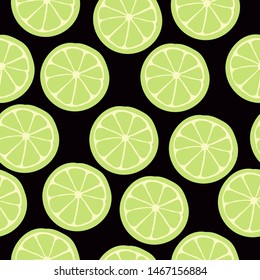 A simple pattern of lime. Black background, juicy lime. The print is well suited for textiles,banners,Wallpaper and packaging.