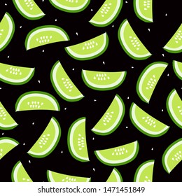 A simple pattern of lime. Black background, juicy slices of lime. The print is well suited for textiles,banners,Wallpaper and packaging.