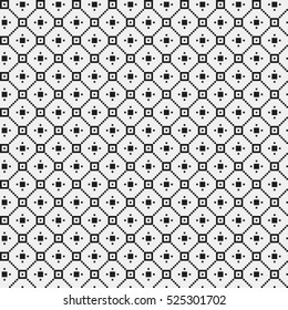 Simple pattern with monochrome geometric shapes. Useful for textile and interior design. Strict neutral style.