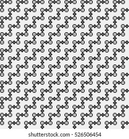 Simple pattern with monochrome geometric shapes. Useful for textile and interior design. Strict neutral style.