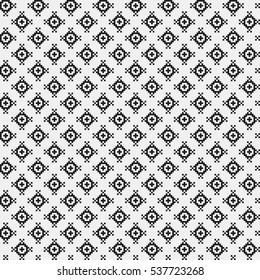 Simple pattern with monochrome geometric shapes. Useful for textile and interior design. Strict neutral style.