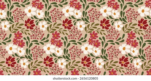 simple pattern motif with floral background