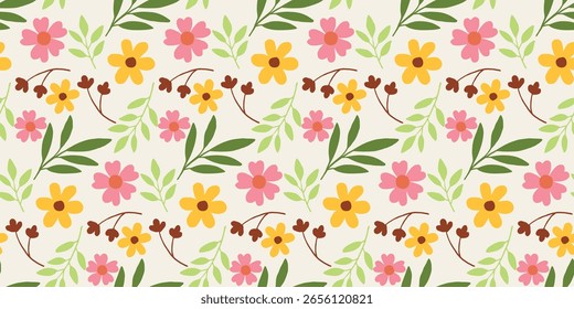 simple pattern motif with floral background