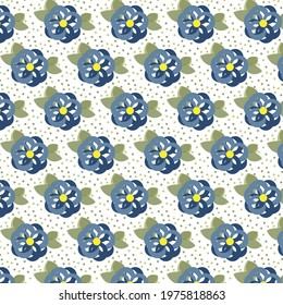 A Simple pattern with Navy flowers.