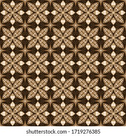 Simple pattern on traditional java batik with brown color design