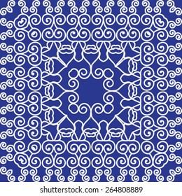 Simple pattern ornament Kaleidoscope by Chinese motifs. Vector illustration