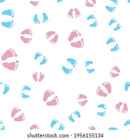 diseño simple rosa y azul de la huella del pie del bebé