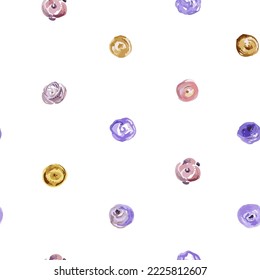 Motif simple de fleurs rondes. Image vectorielle harmonieuse sur fond transparent. Couleurs violettes, violettes, roses.