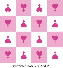 Patrón simple sin fisuras de San Valentín Vibes color rosa