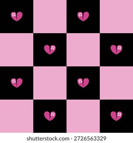 Patrón simple sin fisuras de San Valentín Vibes color rosa