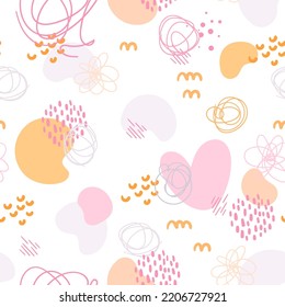 simple pattern with spots. Childish seamless pattern for fabric, paper, wrapping, clothing, textile, wallpaper. Vector illustration