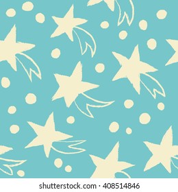 Simple pattern with stars on a blue background.