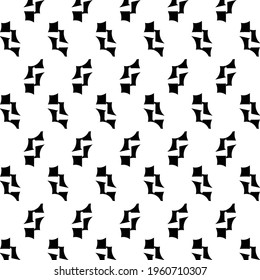 Simple pattern with wave icons made of only a few stokes. Tile design. Graphics in black and white.