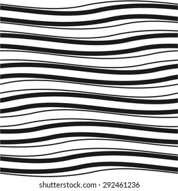 Simple pattern of wavy lines, seamless vector background.