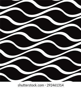 Simple pattern of wavy lines, seamless vector background.