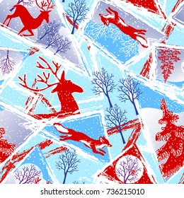simple pattern with winter animals