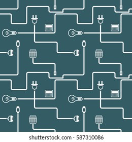 Simple pattern with wire and electrical products.