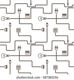Simple pattern with wire and electrical products.