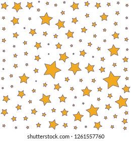 Simple pattern with yellow stars on a white background.