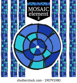 Simple patterned decorative mosaic elements. Mosaic brush. Vector.