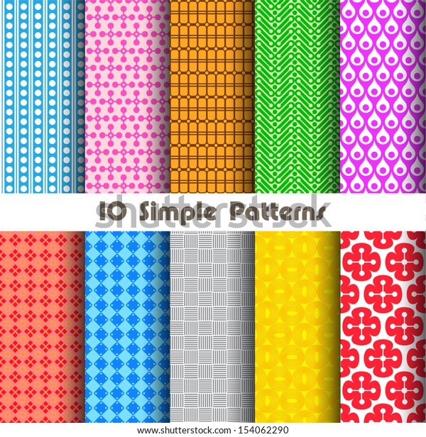 Simple Patterns Collection 1 Making Seamless Stock Vector (Royalty Free ...