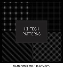 Simple patterns for hi-tech HUD or UI suitable for futuristic interfaces or dashboards