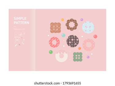 Simple patterns printed on candy and sweets.
