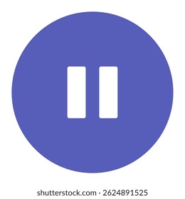 Simple Pause Icon for Audio and Video
