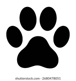 Simple Paw black vector Illustration