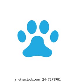 Simple paw icon or logo. silhouette of a paw print, isolated.