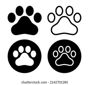 Simple paw icon vector design illustration.