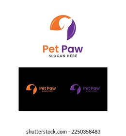 Simple paw logo vector icon, simple paw logo template