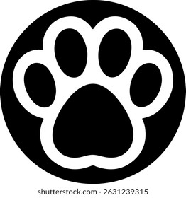  Simple Paw Print Icon Vector Illustration