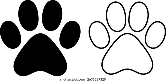 Vetor de ícone de impressão de patas simples