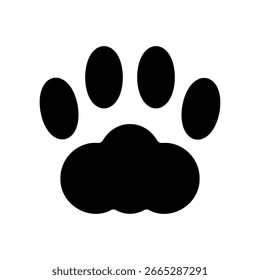 Ilustración simple del icono del Vector de la impresión de la pata.
