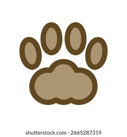 Simple paw print vector icon illustration.