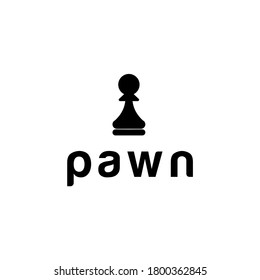 simple pawn chess logo design vector