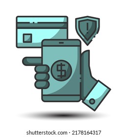Simple payment filled line icon, money and finance concept monotone color, 128x128 pixel perfect on the white background