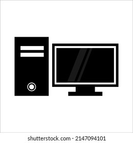 simple pc or computer icon illustrator design