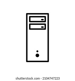 Simple PC line icon. PC icon. Isolated illustration vector on a white background. Vector sign for mobile app, web site and other uses.