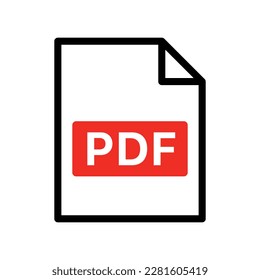 Simple PDF extension file icon. Electronic Document. Vector.