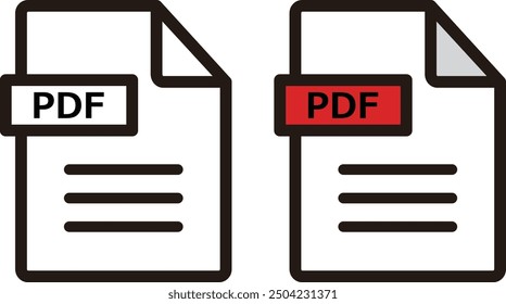 Simple PDF file icon set.