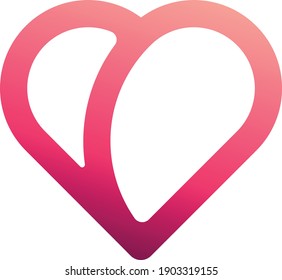 Simple Peach Love Gradient Logo