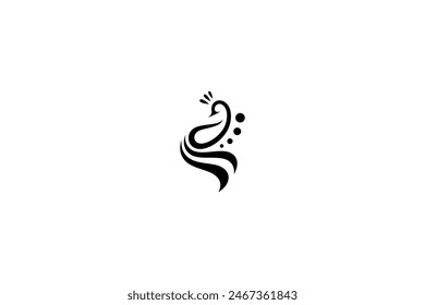 Diseño simple del logotipo del pavo real listo para la Plantilla