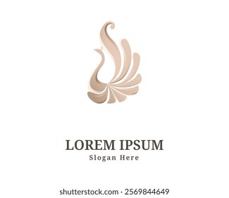Simple Peacock logo design template illustration