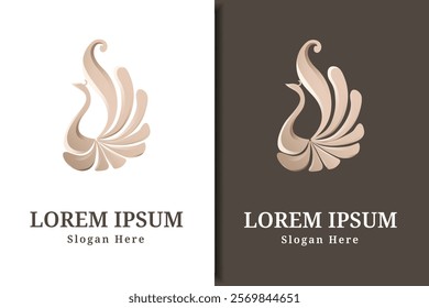 Simple Peacock logo design template illustration