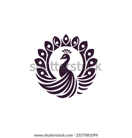 Simple peacock logo design vector