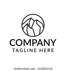 einfaches Logo-Design mit Logostil für Gipfel oder Berge.