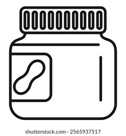 Simple peanut butter jar icon with a peanut on the label, representing a popular breakfast food